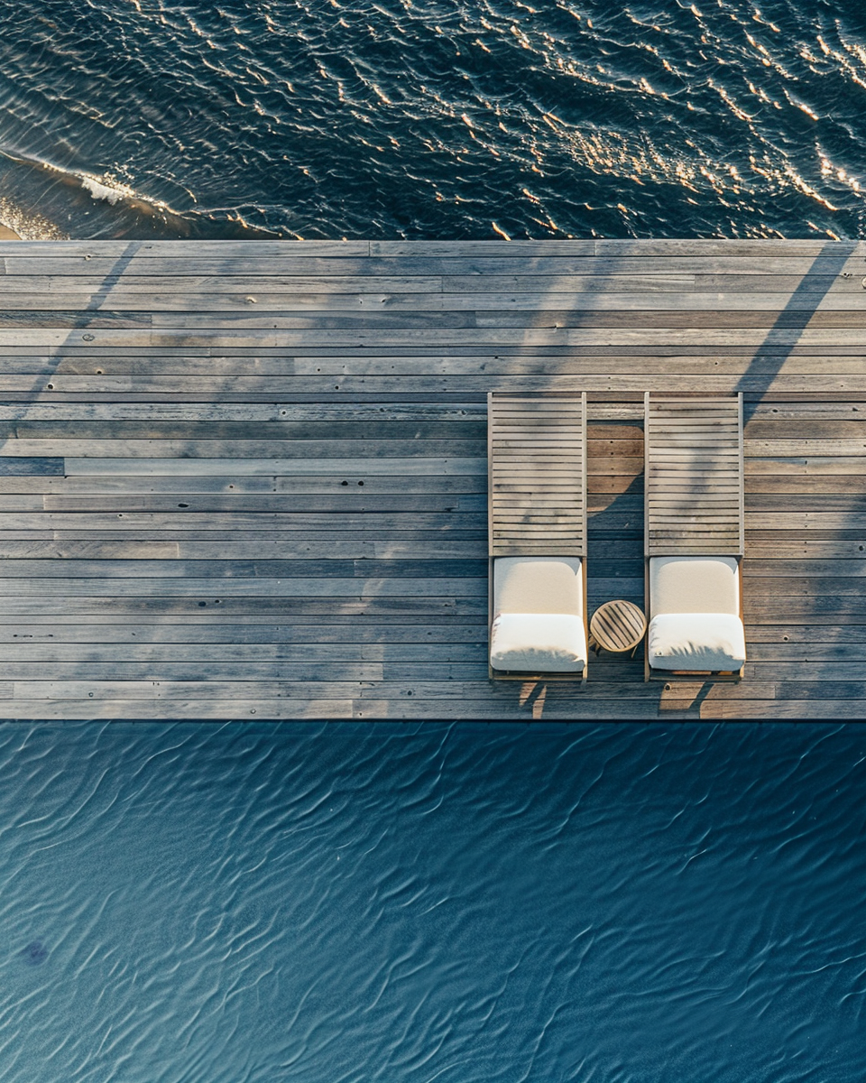Aerial dock and water